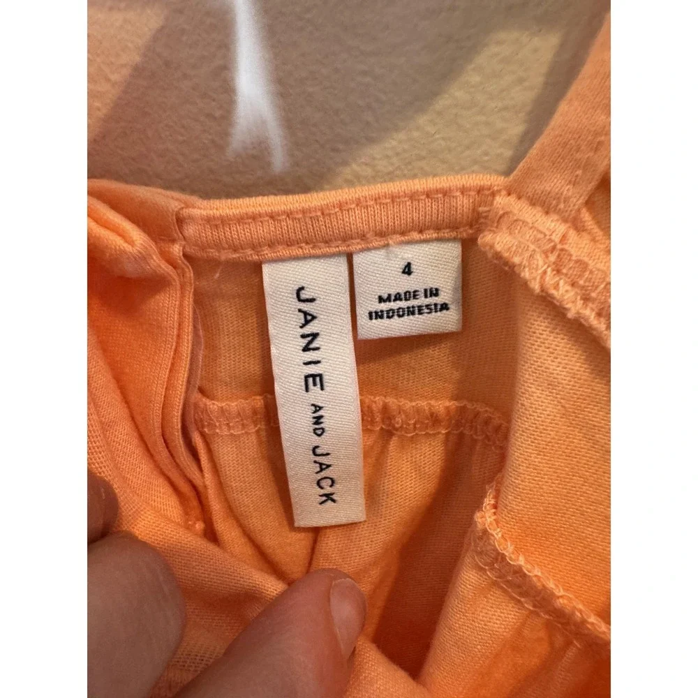 Janie And Jack Tank Top Girls 4 Pink Jersey Button Back Summer‎ Basic Knit